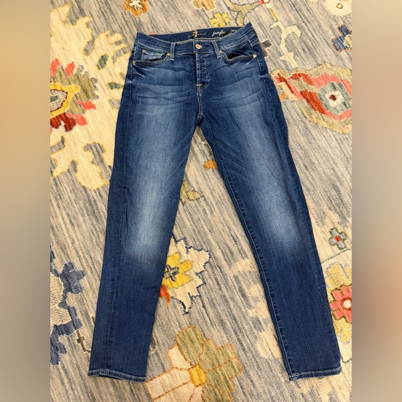 7 For All Mankind Women's Josefina Skinny Boyfriend Jeans Size 25 Button Fly - Picture 1 of 5